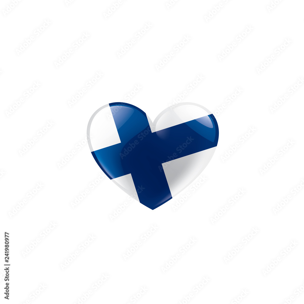 Obraz premium Finland flag, vector illustration on a white background