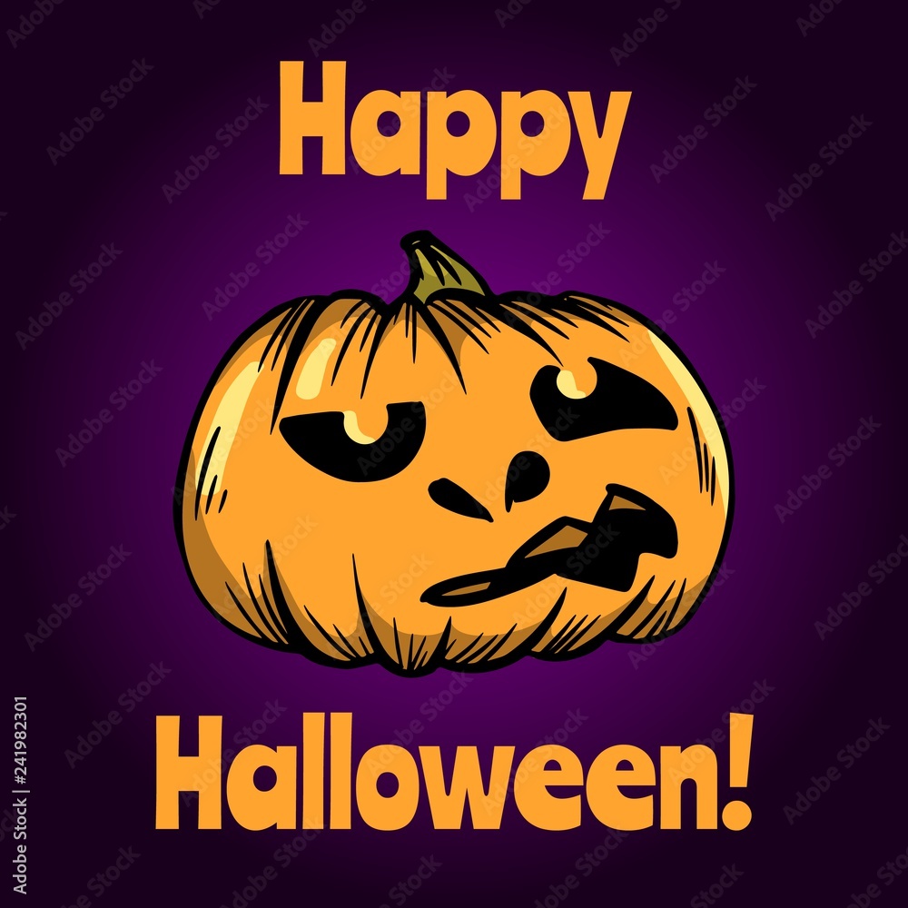 Happy Halloween greeting card. Halloween banner or poste