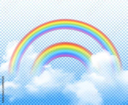 Double Rainbow Realistic Composition