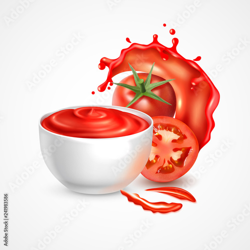 Tomato Sauce Realistic Composition