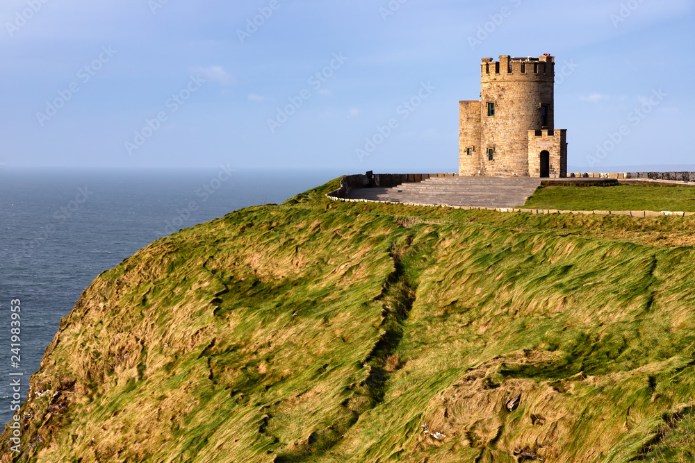 Castle tower over Coffs of Moher