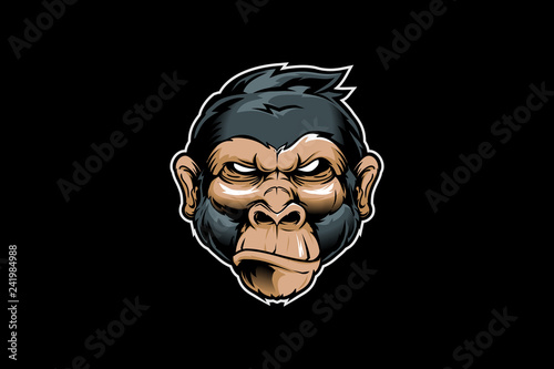 amazing animal cartoon character monkey head vector