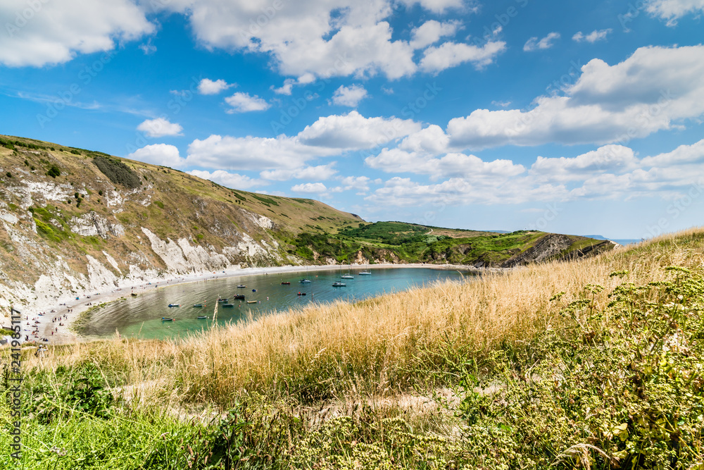 great view over the lulworth cove, uk.