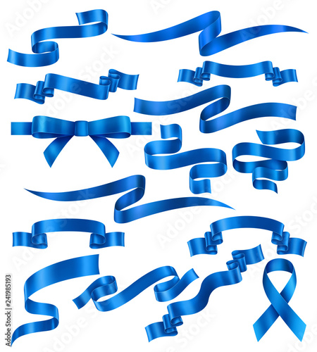 Set of Blue Ribbons