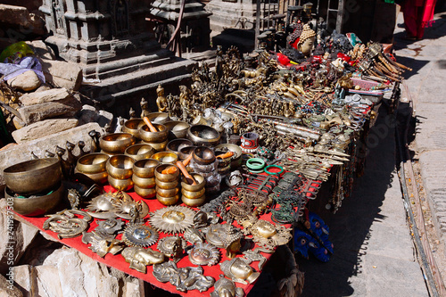 Souvenirs offered on a market, Kathmandu, Nepal