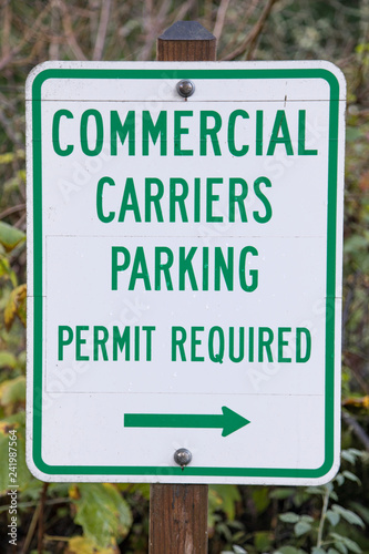 Commercial Carriers Parking Sign