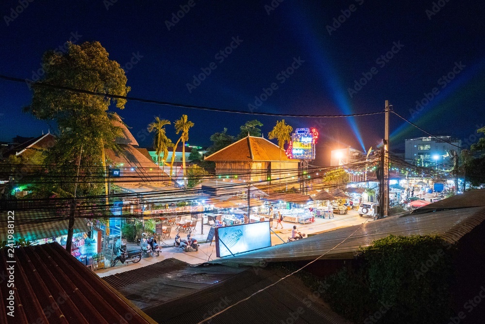 Fototapeta premium shopping market atPub Street in Siem reap