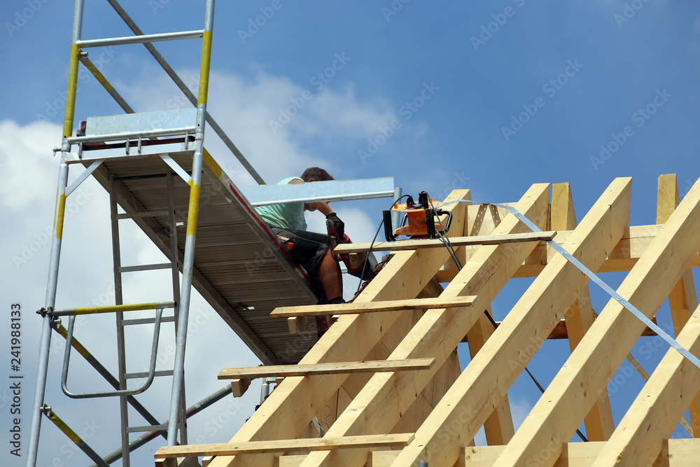 Timber construction, roof construction