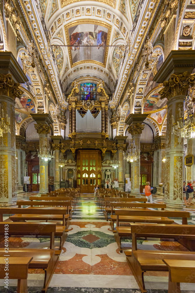 Basilica Madonna della Rosa, Piazza Caprera, Santa Margherita Ligure, Italian Riviera, Gulf of Genoa, Italy, July 2013