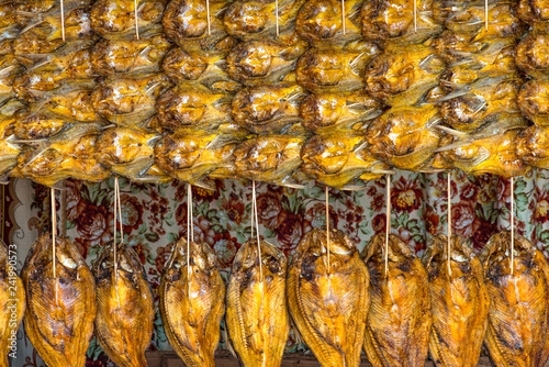 laos, ban phatang village : dried salted fish photo