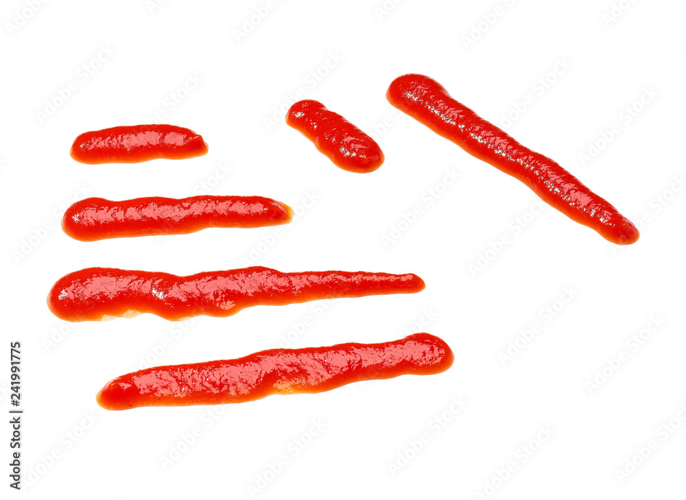 Tomato sauce stripe isolated on white background. Tomato sauce stripe isolated on white background.