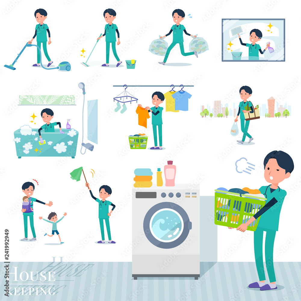 Fototapeta premium flat type surgical doctor men_housekeeping