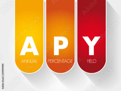 APY - Annual Percentage Yield acronym, business concept background