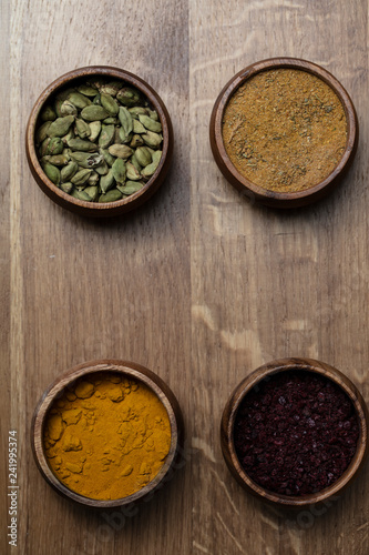 Spices served in small cups