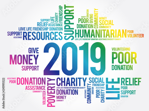 2019 help word cloud collage, concept background
