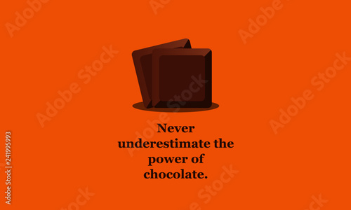 Never underestimate the power of chocolate Quote Poster Design