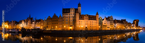 IIlluminated embankment in Gdansk