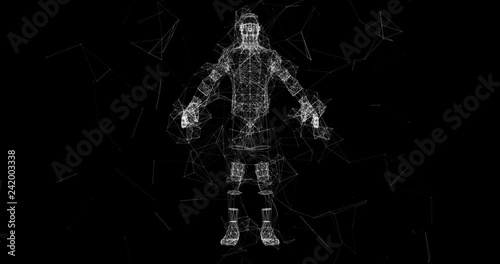 Full Human Figure Rotating Polygon 3D Model 4k Video Footage.