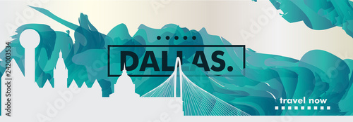 USA United States of America Dallas skyline city gradient vector banner photo