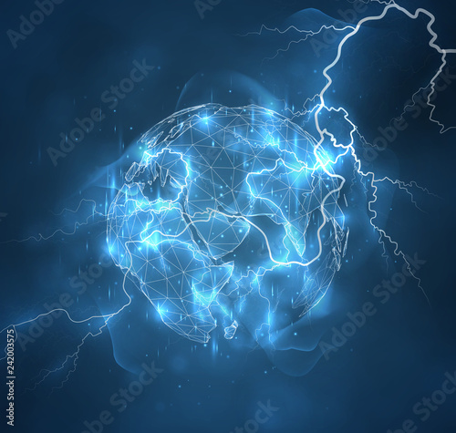 vector globe, planet earth,power, element, force of nature