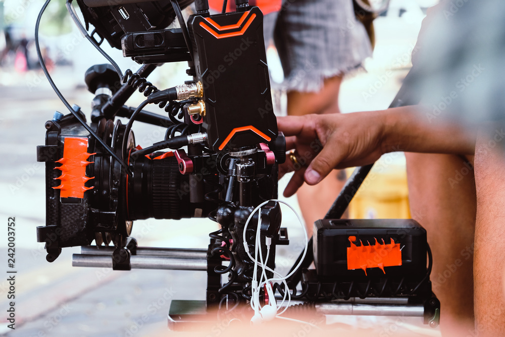 Fototapeta premium Film production crew,Behind the scenes background