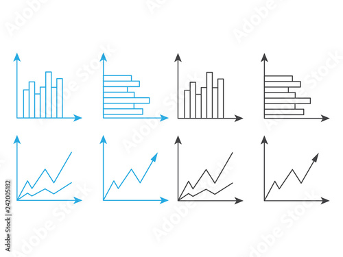 Sketch business graphic. Charts vector doodle infographics
