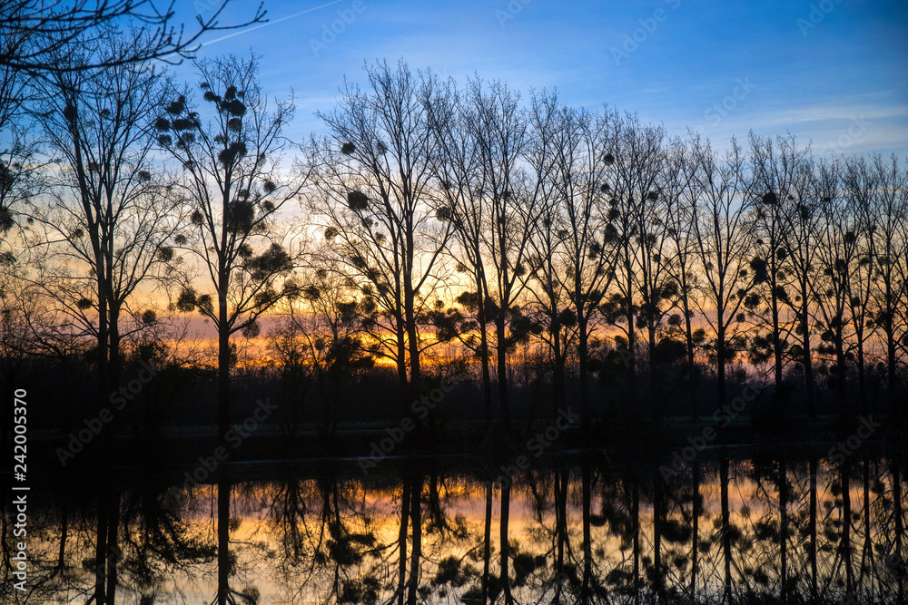 Coucher de soleil sur le fleuve Coucher de soleil sur le fleuve