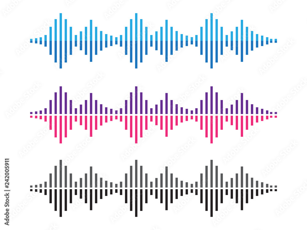 Amplitude waves. Music sound voice wave. Dynamic equalizer