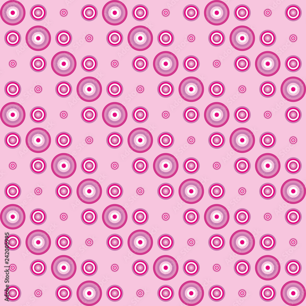 seamless background of concentric circles in pink, white and purple on pink seamless background of concentric circles in pink, white and purple on pink