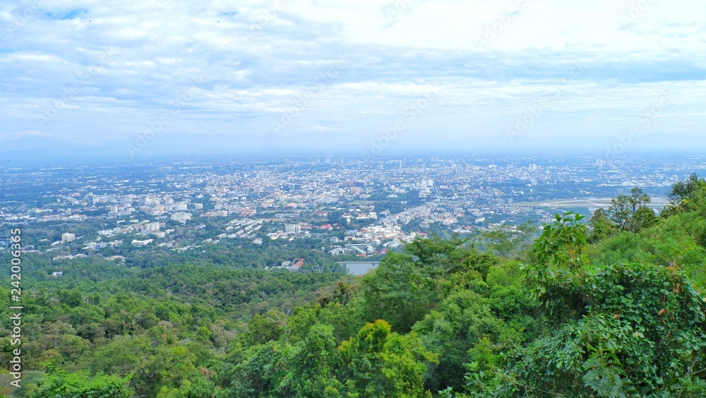 Fototapeta premium aerial view of the chiang mai city Thailand
