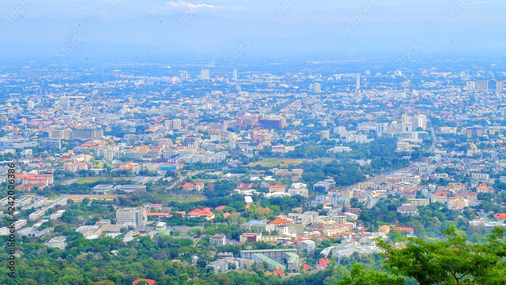 aerial view of the  chiang mai city Thailand