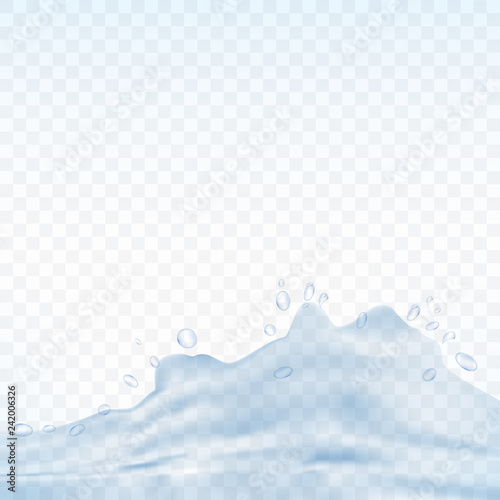 Water splash isolated on transparent background. Vector