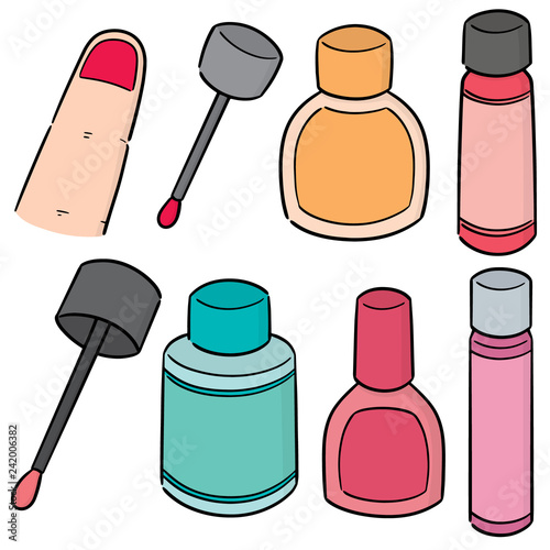 vector set of nail polish