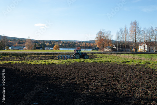 Tractor plowing