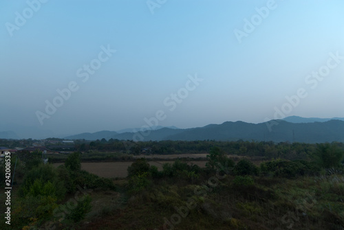 Hot air balloon flying in Laos