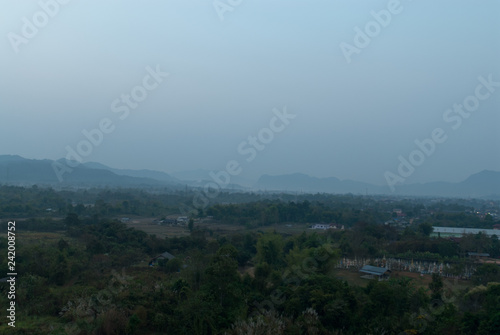 Hot air balloon flying in Laos