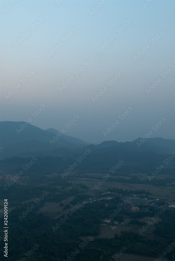 Hot air balloon in Laos. 