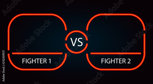 Versus neon red battle frame and background