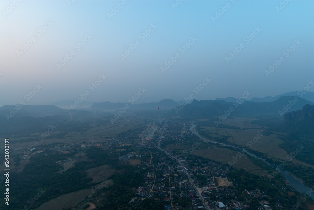 Hot air balloon in Laos