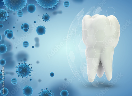 protection of teeth from caries and diseases. vector template