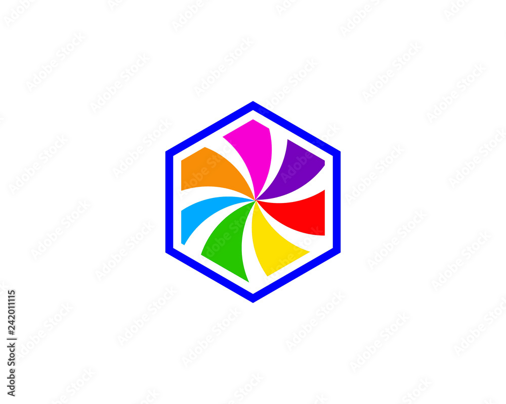 Abstract hexagon logo design Abstract hexagon logo design