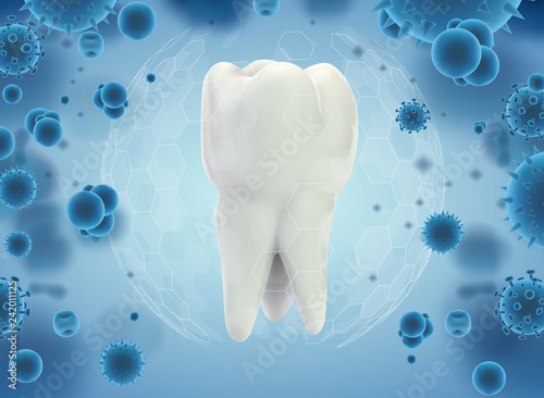 protection of teeth from caries and diseases. vector template