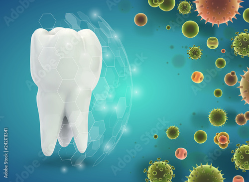 protection of teeth from caries and diseases. vector template