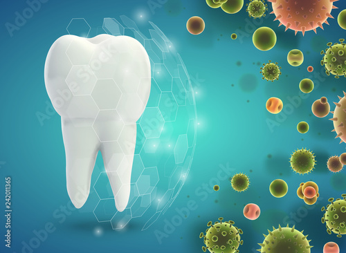protection of teeth from caries and diseases. vector template