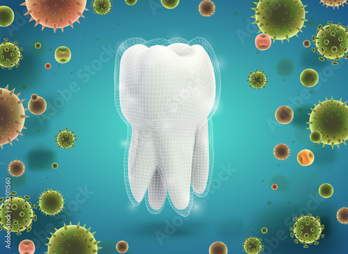 protection of teeth from caries and diseases. vector template