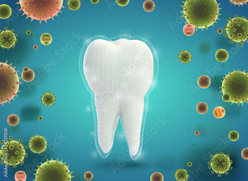protection of teeth from caries and diseases. vector template