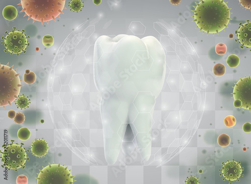 protection of teeth from caries and diseases. vector template