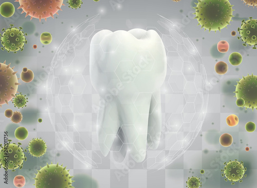 protection of teeth from caries and diseases. vector template