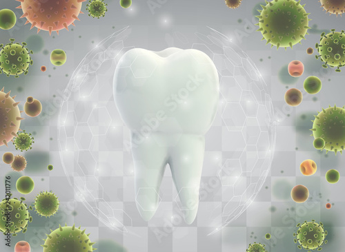 protection of teeth from caries and diseases. vector template