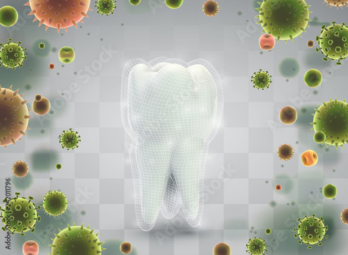 protection of teeth from caries and diseases. vector template